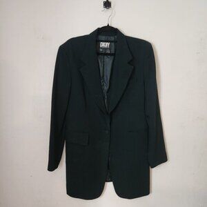 Vintage DKNY Green Long Wool Blazer Women's Size‎ 12